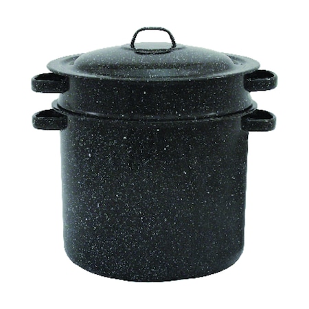 Columbian Home Granite Ware Ceramic Over Steel Blancher 7.5 qt Black 319806